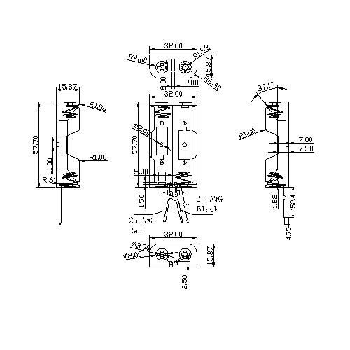 2 PIECES AA Battery Holders BBA-5-2-150-A
