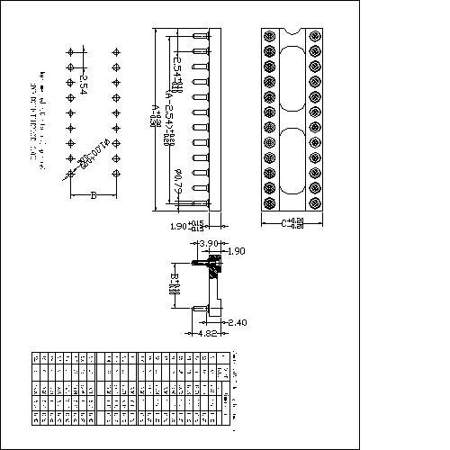 MIFES01-XXXX 2.54mm Dual-in-line Socket Straight DIP(H=1.9 L=4.82)
